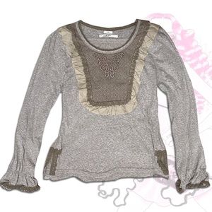 Yoim FurFur Brocade Collar Frill Blouse